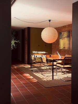 The atrium is the heart of this home... and one of the reasons I fell in love with it. There's something so peaceful about having this kind of privacy, while still feeling connected to nature and welcoming every season almost from inside the house. Midcentury modern • Midcentury architecture • Modernist architecture • Case Study Architecture • Interior design