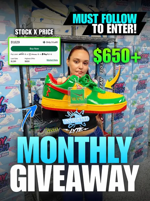 👟 Yep…. Kicking off our FIRST EVER Monthly giveaway with a bang. We are giving away this pair of Lil YACHTY Air Force’s to a lucky person who follows us & spends any amount of $ with UnvaultedHype. 👀🔥 #sneakerhead #hypebeast #giveaway #fyp #tiktoklive 