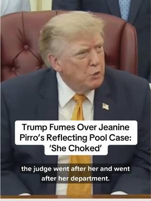 A visibly angry President Donald Trump told reporters Monday he thought Jeanine Pirro “choked,” in light of her decision to drop criminal charges against a former Olympian she accused of damaging the Lincoln Memorial Reflecting Pool. Sources told CNN he is indeed “furious” with Pirro and it’s “highly likely she’s removed from her job. 🎥 CNN