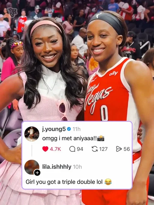 JACKIE YOUNG MET ANIYA…. and made history 🤣 (via @WNBA) #WNBA #jackieyoung #aniyaharvey #LoveIsland 
