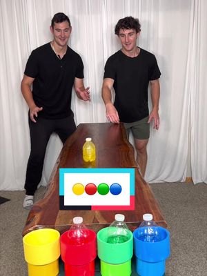Quad Color Bottle Flip #trickshot 