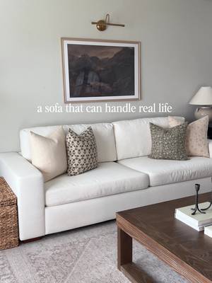 The best way to lounge. Airy, elevated, and designed for easy hosting – our sofas are the perfect addition to your living room for your get togethers. This is your last chance to take up to 35% off our sofa collections before something new arrives. Link in our bio to start building. 🔎 Barton Sofa in Sand Performance Basketweave custom crafted for @lillianaarianne