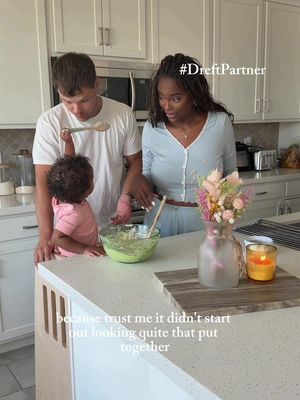The pancake batter may not have stayed in the bowl… but the memories were worth it🤣🫶🏾🥹.  These are the mornings I never want to forget. Grateful to have @Dreft as part of our everyday routine especially when we make a mess🤍  • #DreftPartner #marriedlife #cutecouples #toddlersoftiktok  #family 