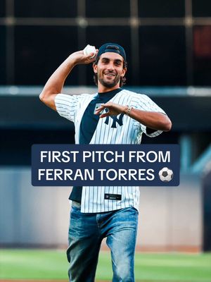 Thank you to World Cup Champion Ferran Torres for throwing out tonight's ceremonial first pitch! ⚽️🇪🇸 #yankees #worldcup #Soccer #spain 