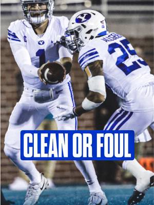 CFB fans what should the ruling be for this? Clean or foul? • • • #gocougs #byufootball #byu #gocougs🤙 #byumbb