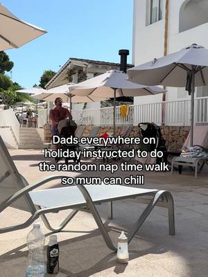 Pools are full of dads walking around with prams 😂 #holiday #dadlife #majorca #britsabroad 