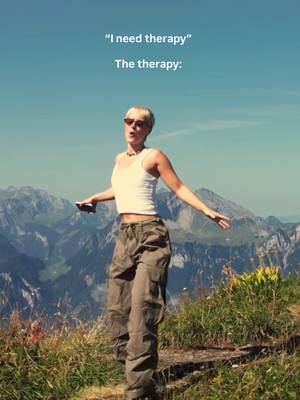 Not saying that dancing will replace therapy, but you have never seen me crying dancing on a top of a mountain🤭 and jokes aside: move your body!! Emotions will be stuck in our body if we don’t release them - a little dance session a will not only boost your energy, but also increase your Endorphine levels - it simply makes you happy!!  I strongly believe the world would be a better place if we were dancing more🥹 hiking shoes: @lowa.outdoor  hiking pants: @vinted  top: @pullandbear  #Hiking #outdoor #mindfulness #dance #movement