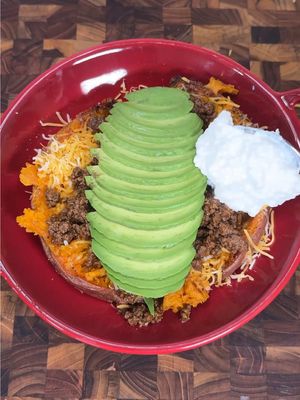Sweet potato beef bowl #satisfying #Recipe #tiktokfood