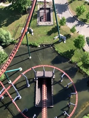 Still one of the best views in the park… right before one of the biggest drops. 👀🎢 Take a front-row ride on Yukon Striker, Canada's tallest, fastest, and longest dive coaster! #YukonStriker #RollerCoaster #ThemeParkTok #CanadasWonderland #CoasterTok *Filmed with park-approved mounted devices.