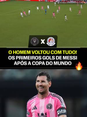 SIMPLESMENTE MESSI! 🔥🇦🇷 Duas semanas e meia após disputar a final da Copa do Mundo, Lionel Messi marcou seus primeiros gols depois da competição. O camisa 10 do Inter Miami balançou as redes duas vezes diante do Atlético San Luis e ainda deu uma assistência. TÁ VOANDO! 🚀⚽ (via MLS na Apple) #FutebolNaESPN #MLS #InterMiami #Messi #TikTokEsportes