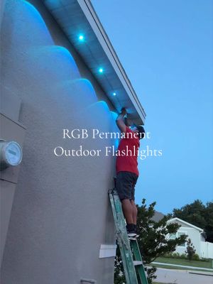 RGB Permanent Outdoor Flashlights - Waterproof Smart LED Eaves Lights with App/IR Remote Control, Music Sync & DIY Scenes, Perfect for Christmas, Halloween, Parties & Daily Decor, Ideal for House Roof  @Neon Vibe Store  #rgblights #flashlights #holidays #ledlight #rgb 