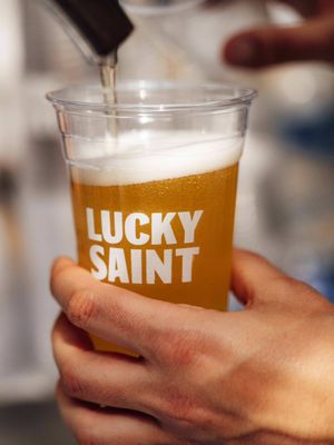 A day well spent, with Lucky Saint. 🍻