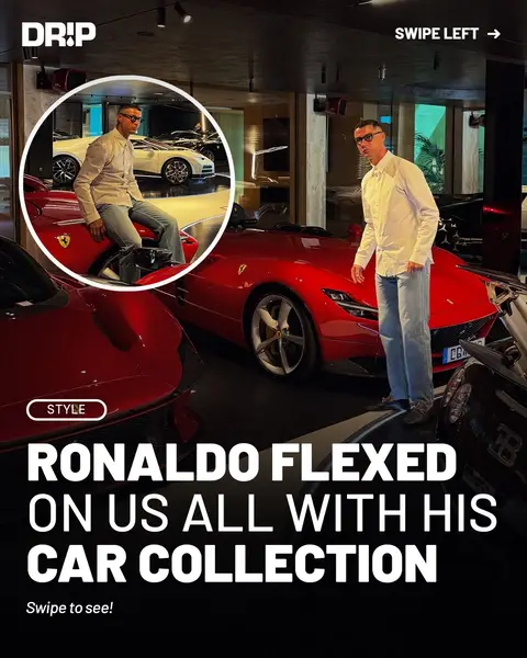 Cristiano Ronaldo just showed off his insane car collection, captioning the post, "my toys." #ronaldo #cristianoronaldo #cars #cartok #luxurycars 