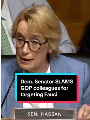Democratic Senator Maggie Hassan, D-N.H. SLAMS her Republican colleagues on the Senate Committee on Homeland Security and Governmental Affairs for supporting holding Dr. Anthony Fauci in contempt of Congress. #Congress #Fauci #GOP #Democrat 