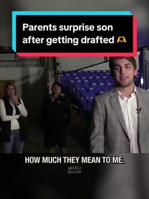 In 2020, Jake Boltmann found out he was drafted by the Flames during team practice. Days later in a post-draft interview, he said he wished his parents were there so he could hug them… not knowing they’d flown in to surprise him mid-interview. (via @officiallincolnstars)