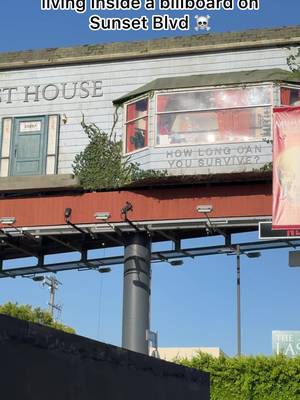 Netflix really has a man living inside a billboard on Sunset Blvd ☠️ #sunsetblvd #netflix 