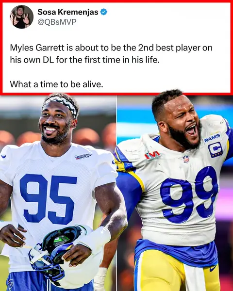 Aaron Donald and Myles Garett is so UNFAIR 🫤 (h/t QBsMVP/X, BlueRocketParty/X, Phil_PhaReal/X, CryesKenneth/X) #mylesgarrett #aarondonald #larams #rams #nflfootball 
