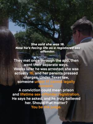 A real legal dilemma with life-changing consequences. Two people meet through a dating app. He says he asked her age and believed she was 18. Weeks later, he's arrested after learning she was actually 16. Under Texas law, a person under 17 generally cannot legally consent, and a conviction can carry severe penalties, including prison and sex offender registration. What would your verdict be? #TexasCriminalDefense #YouBeTheJudge #TexasLaw #CriminalDefense #WestTexas #KeithAndLorfing #WestTexasTough #LegalEducation
