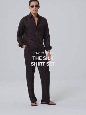 Our Style Director Marc shares his styling tips for wearing this season's silk shirt set, showing how small details can make all the difference. Discover the collection in-store & online.