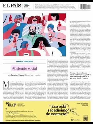 Gracias a @El País por publicarme estas cuatro frases para explicar la pesadilla que vivo desde que no bebo… “Ya llevo dos años y medio sin beber, y esa frescura y esa agilidad mental son ahora las nuevas cadenas de mi identidad y una cárcel de la que ya no sé si algún día podré escapar…”