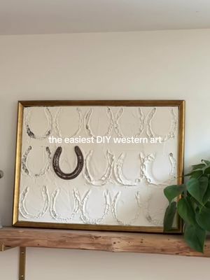 I love a DIY & this was one I had been wanting to make for a while! It’s super easy and cost me less than $30! 🤠✨ You’ll need: — drywall mud (goes in pink & dries white!) — drywall spatula  — a canvas or old photo frame (I purchased this one from Facebook for $10!) — a horseshoe (I found one at a antique store for five dollars!) How do you think it turned out? ##westernart##diyproject##westerndecor##cowgirlart##diyproject 