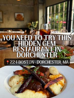 POV: You find a restaurant that’s so good you’re already planning your next visit before you leave. 🤤 If you’re looking for one of the best restaurants in Dorchester, Boston, add @224 Boston to your list. We started with cocktails and an appetizer that completely stole the show: the pistachio pesto Brussels sprouts. I don’t say this lightly, but they were one of the best appetizers I’ve had in Boston. For our entrées, we ordered the braised short rib and the chicken Milanese, and both were cooked perfectly and packed with flavor. Then we wrapped up dinner with a crème brûlée that was the perfect sweet ending. Whether you’re planning a date night, celebrating with friends, or just searching for a great place to eat in Boston, Boston 224 is absolutely worth the visit.  📍Boston 224 📍Dorchester, Boston, MA Have you been to Boston 224? If not, what’s your favorite restaurant in Dorchester that I should try next? ⬇️ #BostonFood #BostonRestaurants #BostonFoodie #BostonEats #DorchesterMA