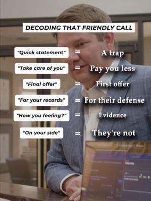 Don't mistake a friendly voice for someone on your side. Insurance companies investigate claims from the very first call. What sounds like casual conversation can end up being used to challenge your injury claim. Think before you speak. Protect your rights before you protect their case. #TexasPersonalInjury #InsuranceClaims #CarAccidentLawyer #KnowYourRights #WestTexasLaw #KeithAndLorfing #WestTexasTough #InjuryClaim