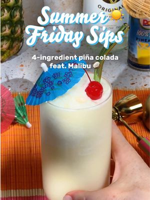 Another Friday, another sip 🍹☀️ And what better way to kick off the weekend than with a @maliburum 4-ingredient Piña Colada Cocktail? 🍍We can't be the only ones excited to try this 😏 #pinacolada #Dole #pineapplejuice #Dole