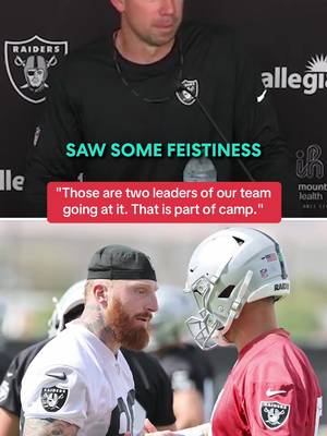 Raiders HC Klint Kubiak addresses Kirk Cousins and Maxx Crosby's training camp scuffle. #raiders #lasvegas #nfl #trainingcamp 