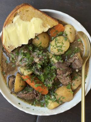 POT ROAST RECIPE 🥩🥔🍄‍🟫🥕🧅🌱 INGREDIENTS— + 3 to 4lb chuck roast, cut into 4-inch pieces (you can ask the butcher to do this for you) + grass-fed ghee (or your oil / cooking fat of choice) + 2 yellow onions, peeled and sliced + 2 large carrots, cut into 2-inch pieces + 1lb baby mushrooms, halved + 24oz golden or red potatoes + 6 cloves garlic, minced + 1 cup red wine (I used @Avaline organic red blend) + 3 cups beef bone broth + 3 sprigs fresh thyme + 2 sprigs fresh rosemary + fresh parsley for serving + salt and freshly ground black pepper INSTRUCTIONS— 1. Preheat the oven to 275°F. 2. Using paper towels, pat dry the beef and generously season it with salt and pepper. 3. Heat the ghee in a large dutch oven or soup pot over medium-high heat. Add the beef and cook for 2 minutes per side, or until browned all around. Remove from the pot and set aside on a plate. You may have to do a few rounds of this. 4. Reduce heat to medium, add more ghee, and add the onions and carrots to the pot with a generous pinch of salt. Cook until onions are softened. Stir in the mushrooms and potatoes with another pinch of salt and cook for 2-3 min. Add garlic and cook 20 seconds. Adding salt at every step is important for building flavor. 5. Stir in the red wine to deglaze the bottom, then add the bone broth. 6. Return the meat to the pot; increase heat to high and bring to a boil. Add the fresh thyme and rosemary sprigs. Cover with a lid and place in the oven for about 3 to 3½, or until the roast is fall-apart tender. 7. Remove from the oven and let rest 5 to 10 minutes before serving. Top with fresh parsley and black pepper. - #postpartumfood #postpartumjourney #postnatalnutrition #postpartumnutrition #postpartumrecipe 
