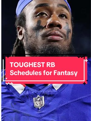 TOUGHEST running back schedules in fantasy football #fantasyfootball #fantasyfootballtips #fantasyfootballadvice #fantasyfootballdraft #nfl 