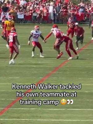 CHIEFS TRAINING CAMP IS HEATING UP 👀🍿 (CJScoobs/X) #nfl #nflfootball #chiefs #tackle #wow 