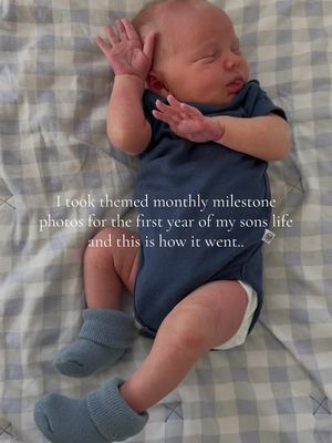 It’s always bittersweet taking the final photo 🥹 #themedphotoshoot #monthlymilestone #babyboy #momphotographer 