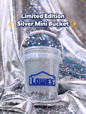 You know her, you love her, now she sparkles ✨🪣✨ Shop our limited edition silver mini bucket headed to stores NOW! #lowesfind #minibucket #glitter #glitterbrush 