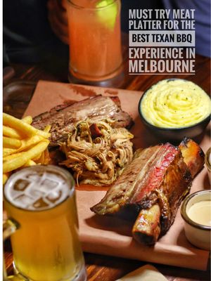 This might be the best brisket I’ve had in Melbourne! Had an absolute feast @tbbq339 in Fitzroy, and this place is seriously delivering some of the best Texan-style BBQ in Melbourne. The T1 Platter is the perfect way to sample the goods — generous portions with your choice of two BBQ meats, two small sides and two sauces. We went for the beef brisket and pulled pork, and both were slow-cooked to perfection: tender, juicy and packed with that beautiful smoky flavour.  But the Black Angus Brisket (MB4/5+) was the real standout. Incredible quality, beautifully smoked, with a gorgeous bark and melt-in-your-mouth texture. You can really taste the low-and-slow cooking here.  Must-get sides & sauces: Paprika spice rub — adds such a delicious smoky-spiced kick Chimichurri sauce — fresh, herby and cuts beautifully through the richness Smoked potato mash — creamy, smoky and seriously comforting The portions are super generous, prices are very reasonable for the quality, service is prompt, and the staff are genuinely welcoming. Plus, they’ve got a great range of beers on tap to pair with all that smoky goodness.  If you’re craving proper low-and-slow Texan BBQ in Fitzroy, TBBQ needs to be on your list. 📍 Fitzroy, Melbourne Tag your BBQ partner — who’s ordering the brisket? [invite]