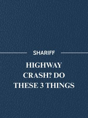 First, call 911 immediately, even for accidents that seem minor. Highway crashes often involve higher speeds, meaning injuries can be more serious than they initially appear, and an official report becomes critical documentation later. Second, move to safety if possible, but document everything before leaving the scene. Photos of vehicle positioning, skid marks, damage, and surrounding traffic conditions are much harder to prove after the fact, especially on a highway where evidence disappears fast once traffic clears. Third, get a medical evaluation right away, even without visible injuries. High speed impacts can cause whiplash, internal injuries, or trauma that doesn’t show symptoms for hours or days, and insurance companies often use delayed treatment as a reason to dispute a claim. Highway accidents move fast, and so do the decisions that follow. Knowing what to do in those first moments can protect both health and any case that comes afterward. Follow Shariff Law for what to do after a highway accident. #injurylawyers #lawyers #texasinjurylawyers #houstonlawyers 