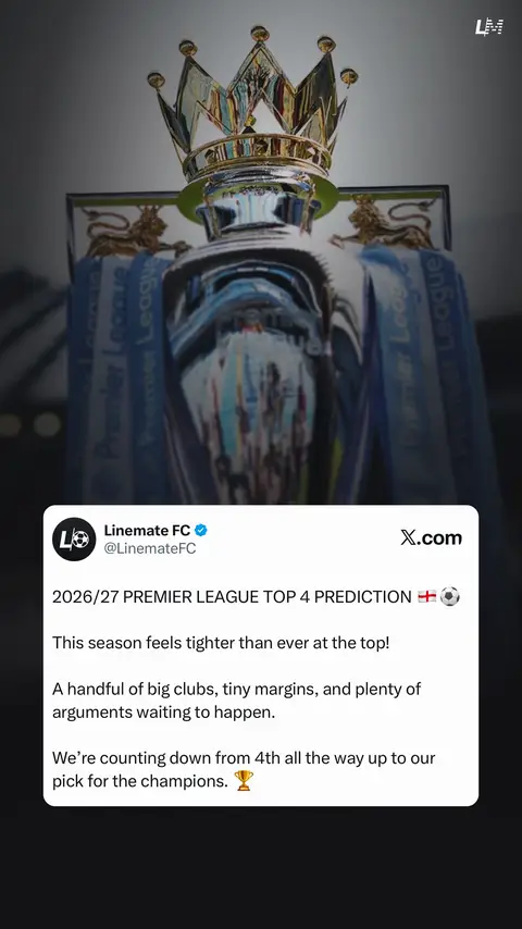 This season feels tighter than ever at the top! A handful of big clubs, tiny margins, and plenty of arguments waiting to happen. We’re counting down from 4th all the way up to our pick for the champions. 🏆 Let us know your predictions in the comments 👇 #PremierLeague #Chelsea #Liverpool #Arsenal #ManCity