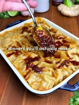 Viral Dumpling Lasagna 🥟🔥 For ALL of you asking about the app I made, just search “Osta” on the app or play store. It is free & makes cooking social media recipes way easier 🙏 Homemade dumplings meet homemade lasagna 🤝… dare I say easier, quicker, and better than both? 👀 Ingredients: -1 lb (450 g) ground chicken or pork -1/2 cup green onions, chopped -6 garlic cloves, minced -3 tbsp soy sauce -1 tbsp rice vinegar -1 tbsp toasted sesame oil -2 tbsp chili crunch -1 tbsp fresh ginger, grated -1 tbsp oyster sauce -18 to 24 wonton or dumpling wrappers -2 tbsp chicken stock (or water) For Garnish: -Soy sauce -Chili crunch -Green onions, sliced -Sesame seeds Instructions: 1. In a bowl, combine the ground chicken or pork with the green onions, garlic, soy sauce, rice vinegar, sesame oil, Chili Crunch, ginger, and oyster sauce. Mix with your hands until just combined. 2. Set up a steamer over a pot of gently boiling water. If you don’t have a steamer, simply place a heat-safe rack or trivet inside a large pot instead. Make sure your baking dish fits comfortably inside & the lid can fully close (I used an 8×8-inch dish). Keep the water level below the baking dish. 3. Briefly dip each wrapper in water for just 1–2 secs, then arrange a layer across the bottom of your dish. I used 6 wrappers per layer. Overlap them as needed to completely cover the bottom… the overlap actually helps everything hold together. 4. Spread a thin layer of the meat mixture over the wrappers. Repeat with wrappers and meat until everything is used. I made 4 layers, but work with whatever fits your dish. Finish with a final layer of wrappers, then pour the chicken stock evenly over top. 5. Carefully place the dish into your steamer, cover, & steam for 20–22 mins, keeping the water at a gentle boil. Remove once the meat is cooked through & the top is glossy. 6. Finish with a drizzle of soy sauce, plenty of chili crunch, sliced green onions, and sesame seeds. Slice it up like lasagna and enjoy this new family favorite! #dinner #Recipe #tiktokrecipe #DinnerIdeas 