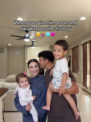 Daughter and son on the first try but he wants a boy next so let’s hope I get that one right too 🤭🤰🩵🩷 #fyp #pregnant #pregnancyjourney #viral #couplegoals 