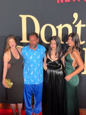 Adam Sandler, his wife Jackie, daughters Sadie and Sunny step out to the premiere of Netflix's "Don't Say Good Luck" at The Plaza Hotel in New York City ✨🎥 🎥: @jpasc24
