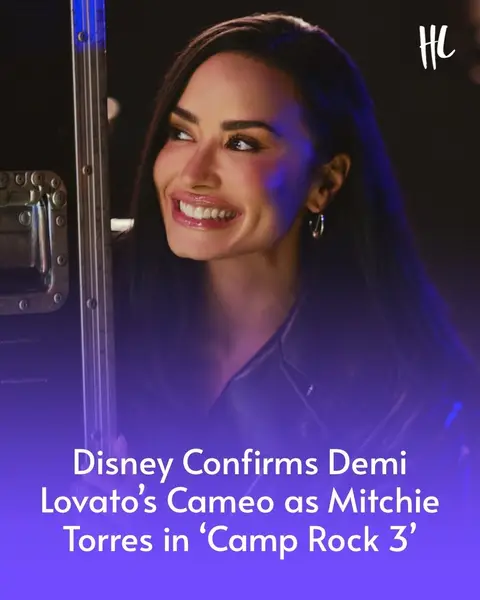 She's the voice we hear inside our heads. 🎶 Demi Lovato is returning as her #CampRock character, Mitchie Torres, in #CampRock3, Disney confirmed. The "29" artist, who also serves as an executive producer on the new film, is making a cameo in the movie. 'Camp Rock 3' premieres on the Disney Channel on August 13 and streams the following day, August 14, on Disney+. (📸: Courtesy of Disney/David Astorga)