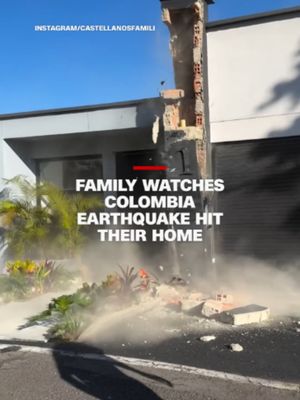 A family in western Colombia captured the moment the powerful 7.4-magnitude earthquake hit their home in Pereira. The government has declared a national disaster after at least 132 people have died and 570 have been injured. #earthquake #colombia