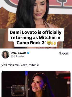 Last night, Demi Lovato reunited with the Jonas Brothers at the Los Angeles premiere of 'Camp Rock 3.' She is officially returning to the franchise to reprise her role as Mitchie Torres in a cameo appearance and will also serve as an executive producer for the film. The new movie features a fresh cast of campers and is set to premiere on August 13 on the Disney Channel.