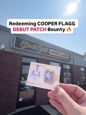 POV: Redeeming the Cooper Flagg Debut Patch Bounty 🔥 Bringing the Cooper Flagg Debut Patch Redemption to Black Gold for the bounty 🔥 On a real note, we’re tired of everyone milking our $600 bounty 😂 If you're the Rhode Islander and have the Cooper Flagg Debut Patch redemption, just redeem the card already and come collect the $600 and Qdoba and what not. #collect #thehobby #sportscards