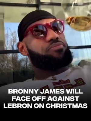 Bronny James will be facing off against LeBron James on Christmas Day. 🍿 #bronnyjames #lebronjames #bronny #christmas #NBA 