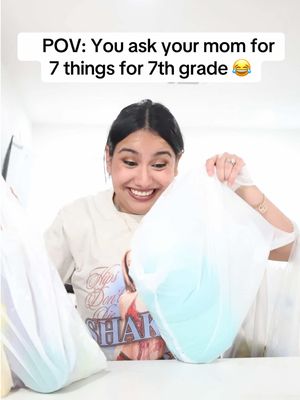 Pov: You ask your mom for 7 things for 7th grade😂😅  #backtoschoolshopping #pov #comedyskit #skit #mom 