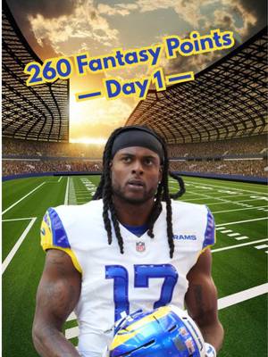 Trying to score 260 fantasy football points: Day 1 #acshear #nflfilter #260fantasypoints #fantasyfootball #walterpicks 