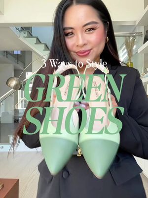 If green shoes intimidate you, here’s the styling trick that makes them SO much easier to wear 💚 A lot of you have been asking how I style these @cachatina.ca slingback pumps (gifted) which I am obsessed with and honestly, it’s all about repeating the colour. Add a little green through your bag, hat, jacket or even jewellery, and suddenly the shoes feel effortless instead of overwhelming. Plus these artisan-made slingback pumps from Cachatina—are handmade in Colombia with high-quality leather, and they’re as comfortable as they are beautiful and perfect if you want to support local artisans✨ Here’s exactly how I styled mine 👇 Outfit 1 Blazer jacket & brown lace shorts: zara  Earrings: dior  Green woven bag: oak & Fort  Belt: ysl  Outfit 2: Windbreaker and hat: Zara Shorts & lace camisole & tote bag: Oak and Fort  Outfit 3 Top & dark denim Bermuda shorts: oak and fort  Sunglasses: uniqlo (gifted) Would you try green shoes and how would you style them? Let me know🙏 #HowToStyle #GreenShoes #StyleTips #vancouverstyle #fashioninspo 