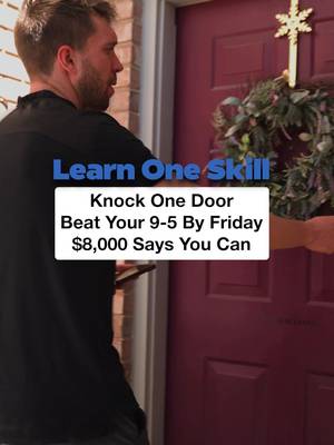 One skill learned properly beats four years of waiting for a salary that someone else decided you deserved. The door-to-door model is one of the only income paths where the gap between starting and earning is measured in days, not years. You don't need a degree, a network, or a resume that looks a certain way. You need a process, the willingness to knock, and enough volume to let the math work. $8,000 in a week isn't a guarantee. It's a ceiling that exists for the reps who show up, learn the system, and don't stop at door forty when it gets uncomfortable. The 9-to-5 has a ceiling too; the difference is someone else set that one for you. One skill. One door. The rest is volume. What was your best week on the doors? Drop the number below.