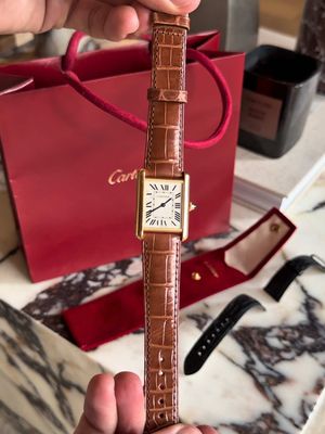 new strap for my cartier tank louis 🤍 #cartiertank #watchstrap 